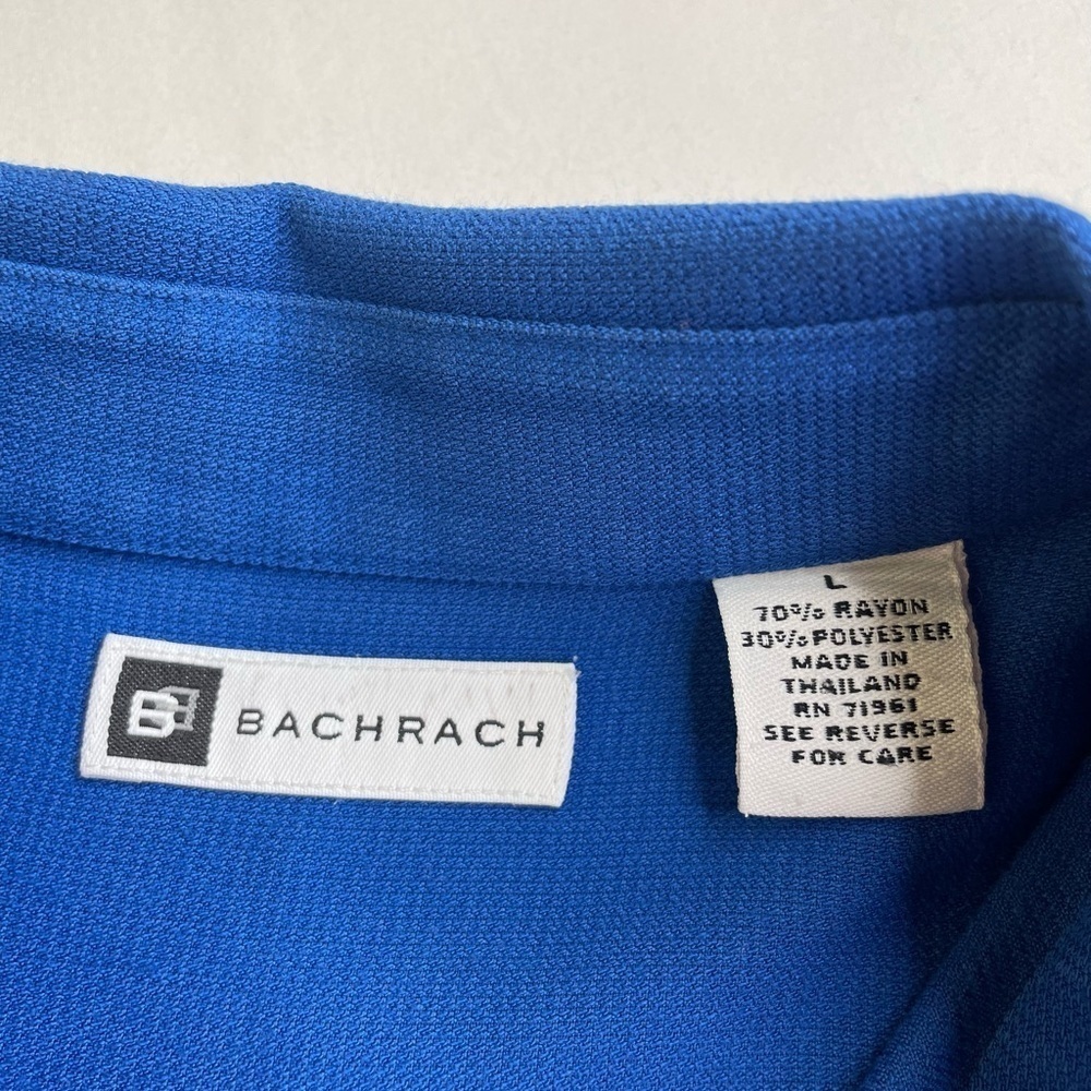 Bachrach Cobalt Blue Long Sleeve Button Up Shirt Size Large - Picture 3 of 6